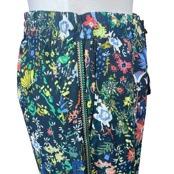 Lior Paris Floral Palazzo Pants w/Side-Seam Trim & Tie-Waist Oversized S fits M - Picture 4 of 10